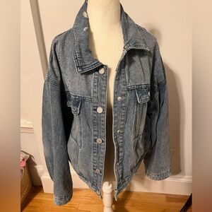 Blue Denim Jacket with Silver Studs